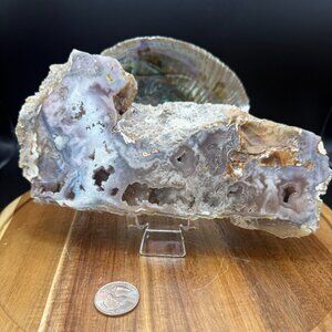 Pink Amethyst Agate Geode Slab Druzy Raw Specimen Crystal 691g Natural 2